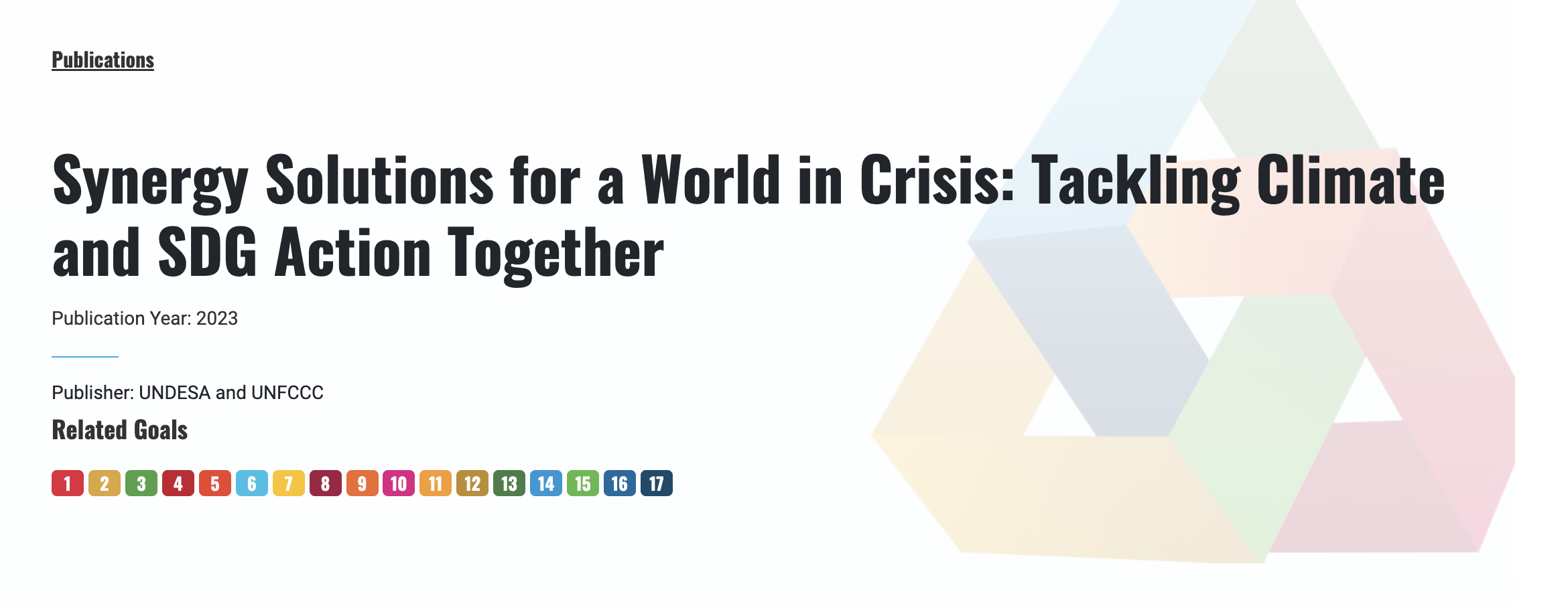 POLICY PAPER | UNDESA and UNFCCC’s Synergy Solutions for a World in ...