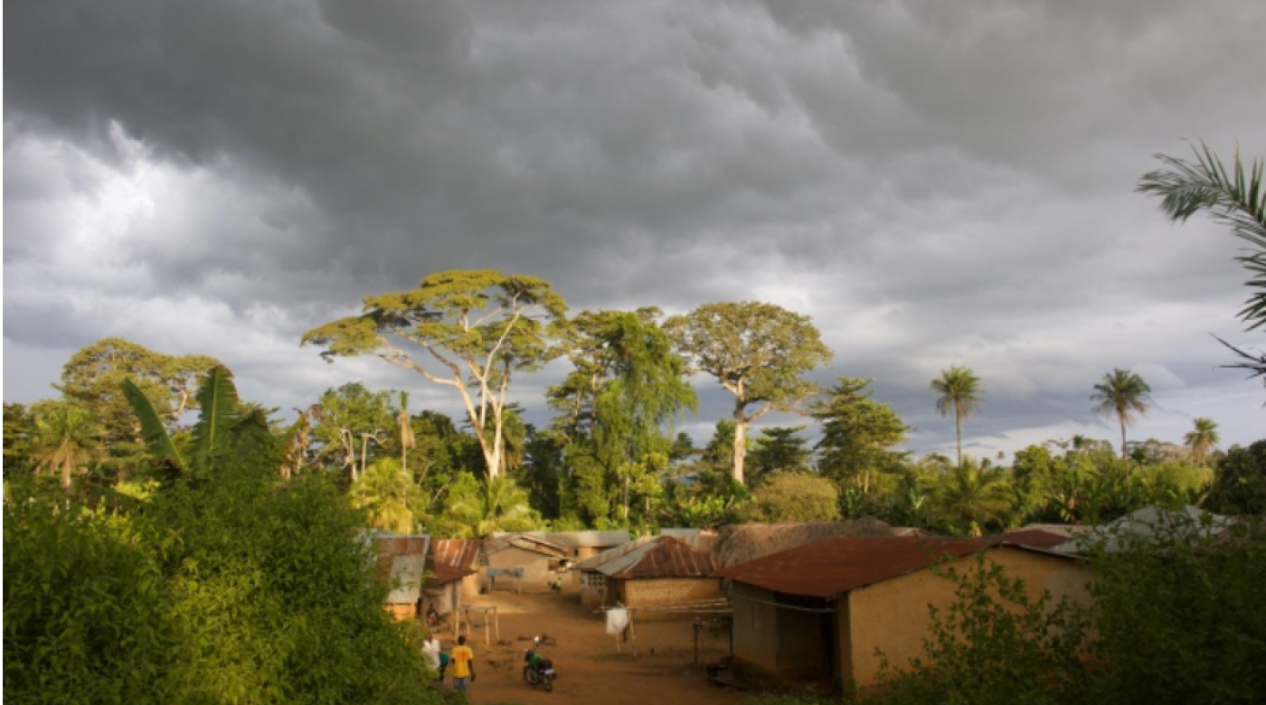 A village in the forested Foya area in Liberia's Lofa County