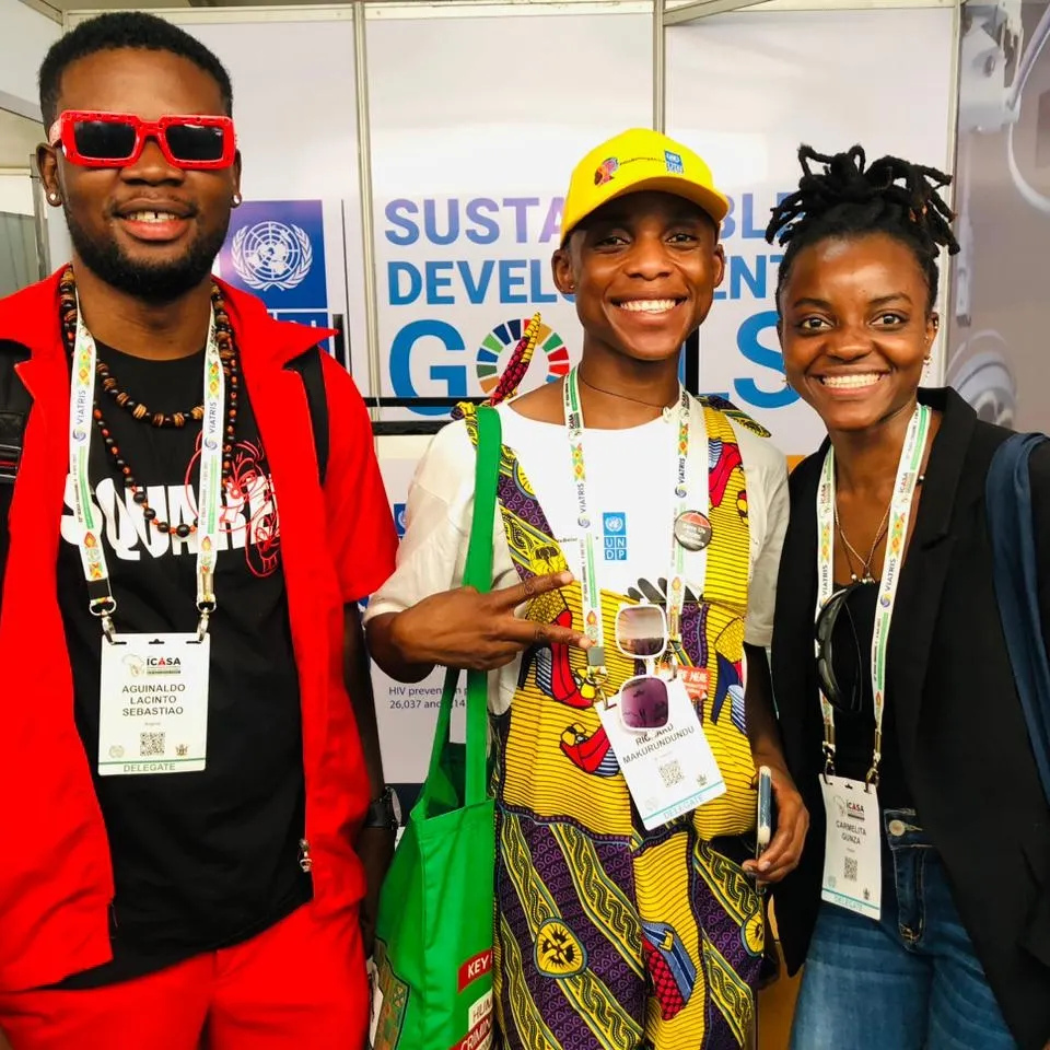 At the UNPD booth today..me and my Angolan friends