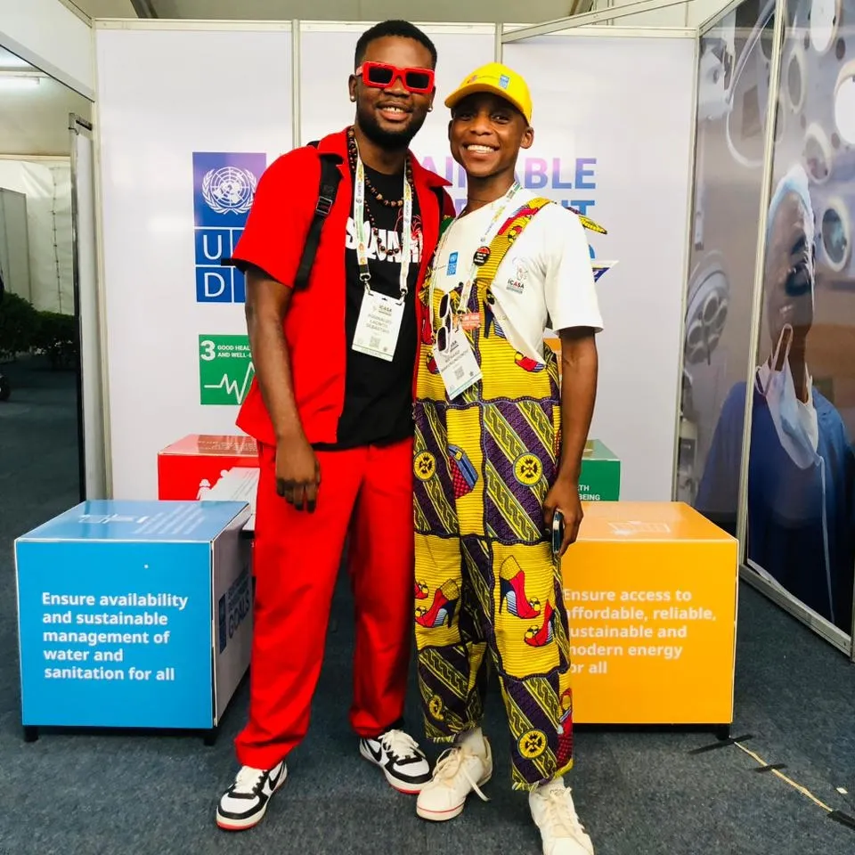 At the UNPD booth today..me and my Angolan friends