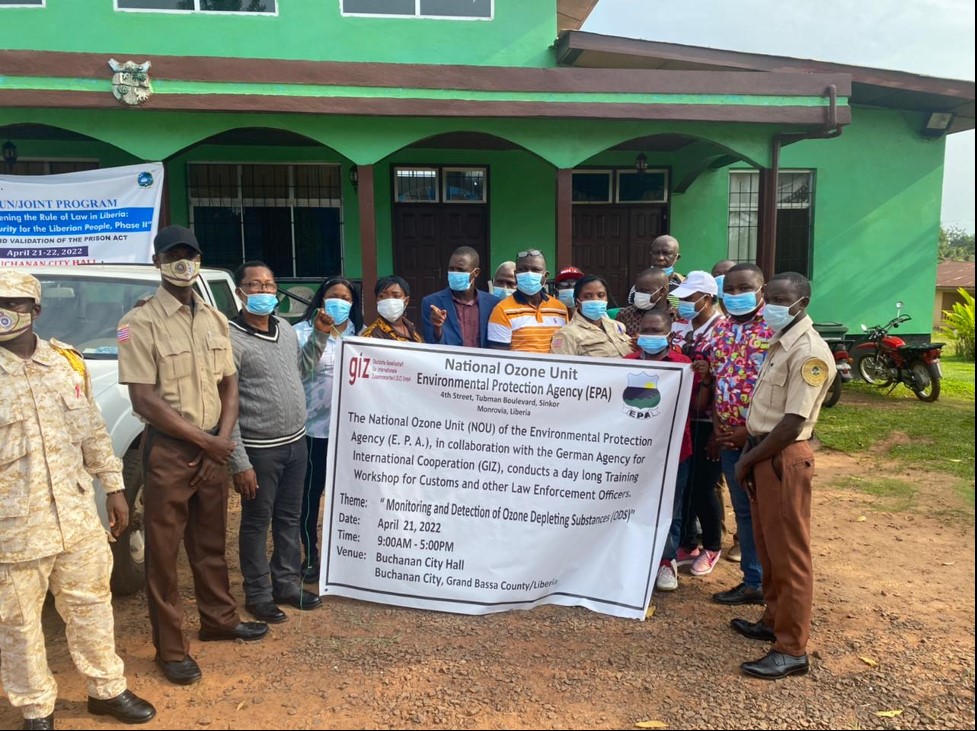Customs and other law enforcement officers during the training on identification and detection of ozone depleting substances