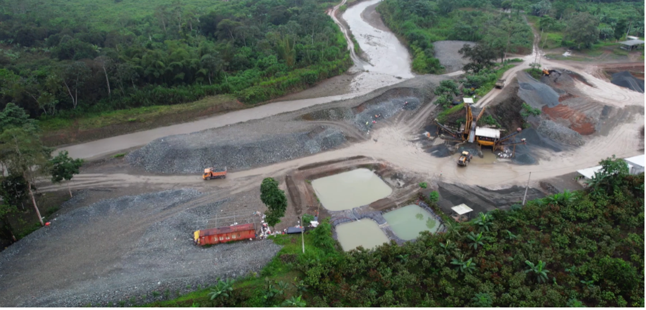 Mining operation in Ponce Enríquez, Azuay province, Ecuador.
