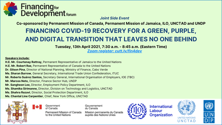 Financing COVID19 recovery for a Green, Purple and Digital Transition that Leaves No One Behind