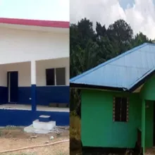 A police station and health clinic built by forest dwelling community