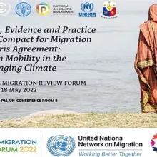 Flier of Linking Policy, Evidence and Practice from Global Compact for Migration to Paris Agreement